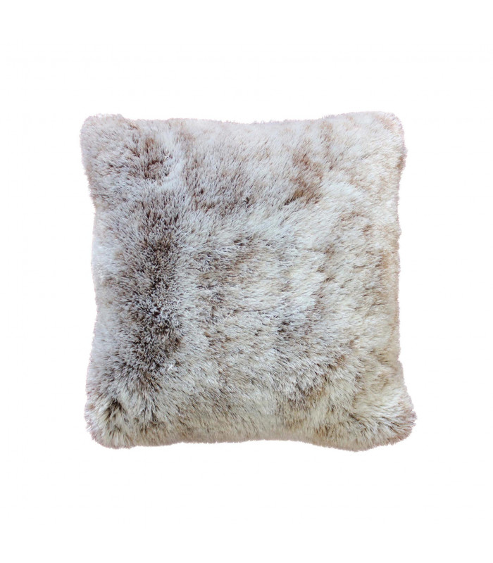 Coussin effet fourrure Antartic choco