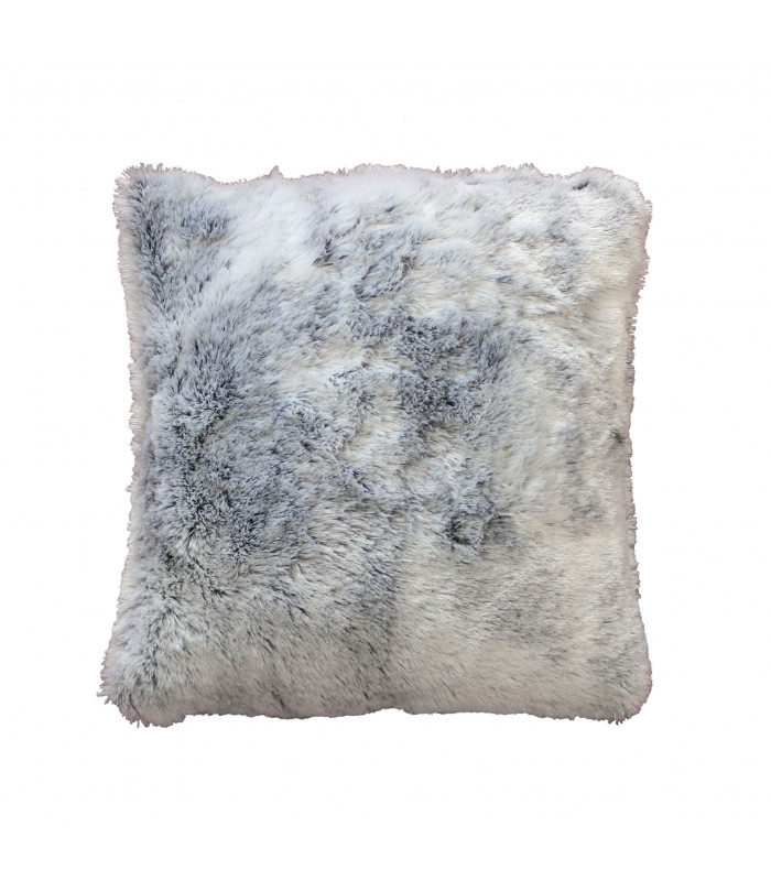 Coussin effet fourrure Antartic gris
