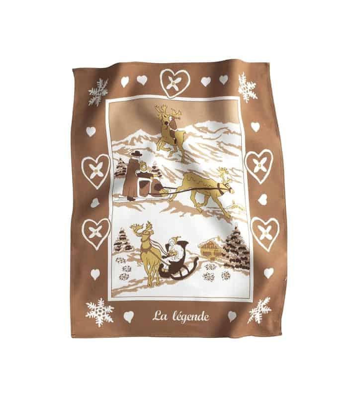 Torchon de cuisine « La Légende » – Esprit Montagne – Marron – 100 % Coton