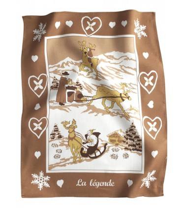 Torchon de cuisine « La Légende » – Esprit Montagne – Marron – 100 % Coton