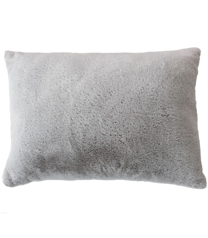 Coussin effet fourrure 65x50cm gris
