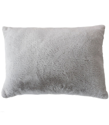Coussin effet fourrure 65x50cm gris