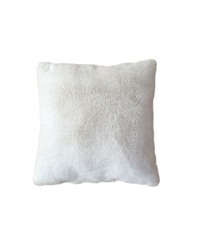 Coussin effet fourrure 40x40cm blanc