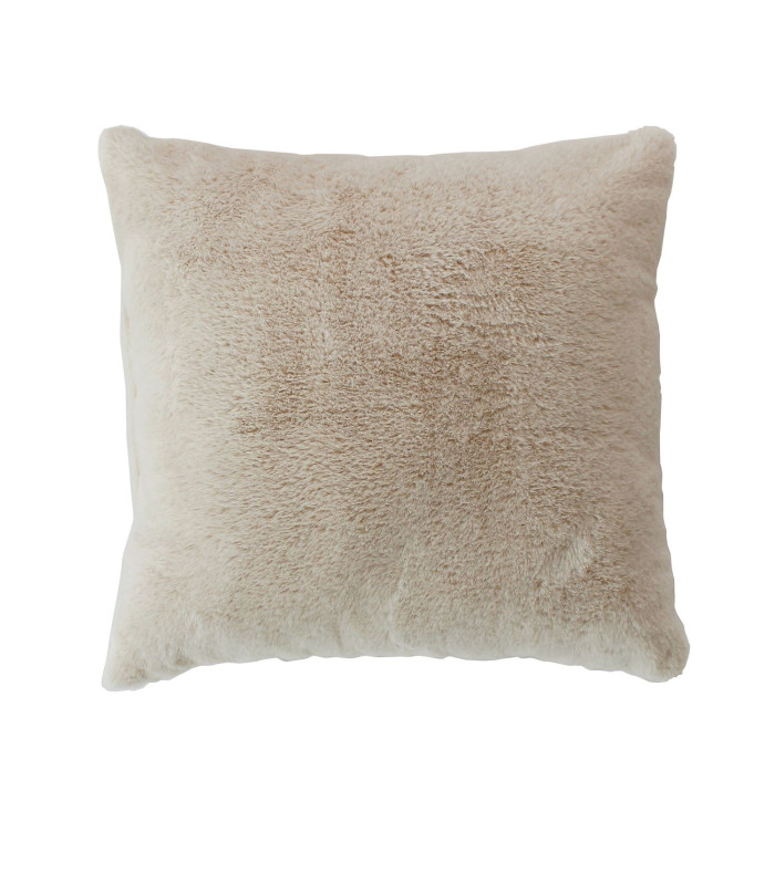 Coussin effet fourrure 40x40cm beige