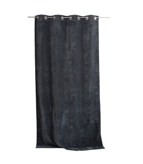 Rideau thermique en velours tramé "Velvet" gris foncé