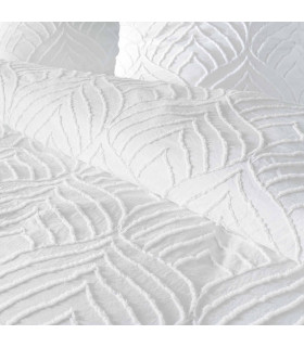 Parure 3 pièces 240x260cm tufté blanc