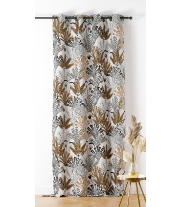 Rideau d'ameublement motifs feuillages "Louxor" 140x240cm doré