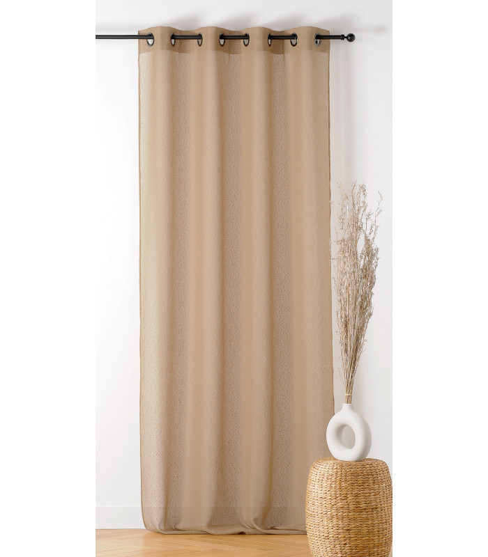 Voilage grande largeur 290x240cm "Boucline" taupe