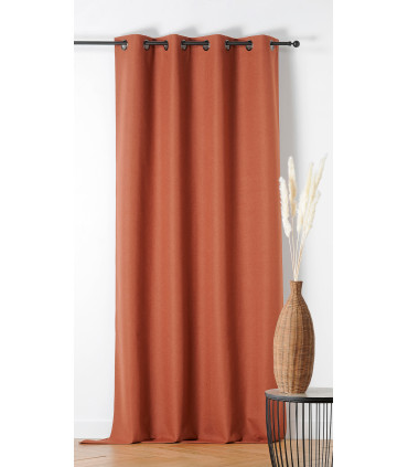 Rideau 100% occultant 135x260cm "Indiana" terre cuite