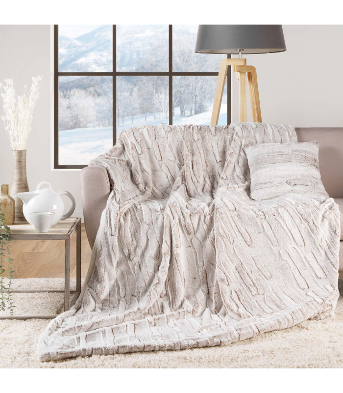 PLAID 180 x 220 CM IMITATION FOURRURE/SHERPA LYNX
