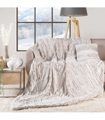 PLAID 180 x 220 CM IMITATION FOURRURE/SHERPA LYNX