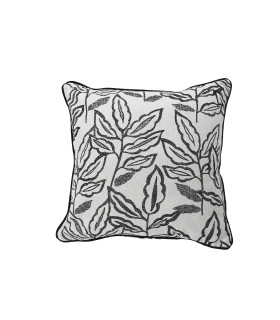 Coussin déhoussable esprit lodge 40x40cm écru/noir