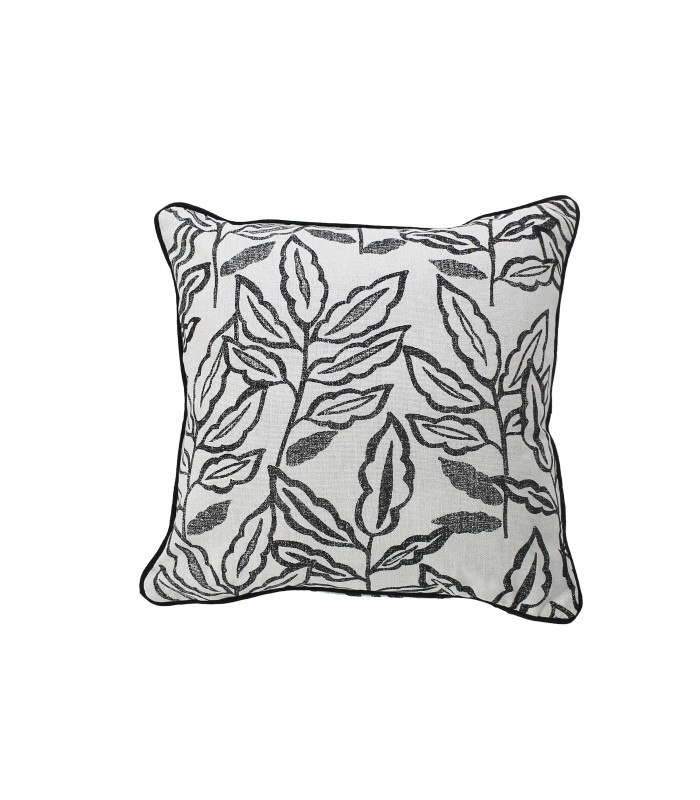 Coussin déhoussable esprit lodge 40x40cm écru/noir
