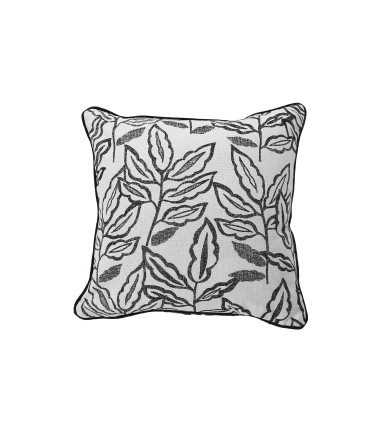 Coussin déhoussable esprit lodge 40x40cm écru/noir
