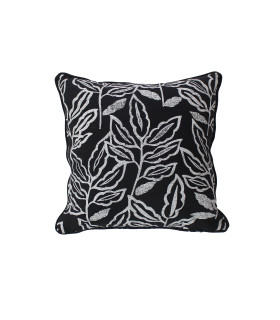 Coussin déhoussable esprit lodge 40x40cm noir