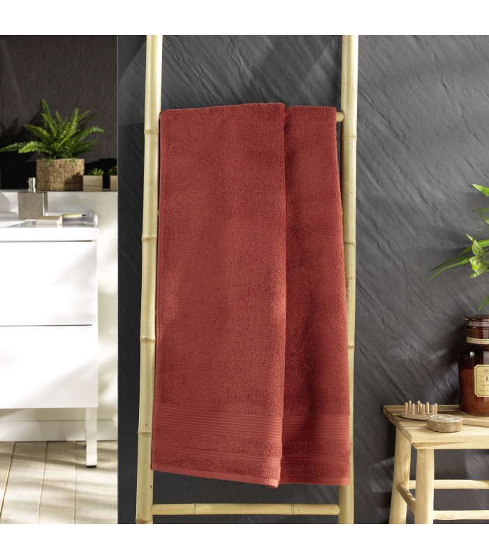 Drap de Douche Uni Tendresse – 70x130 cm – 500 g/m² terracotta