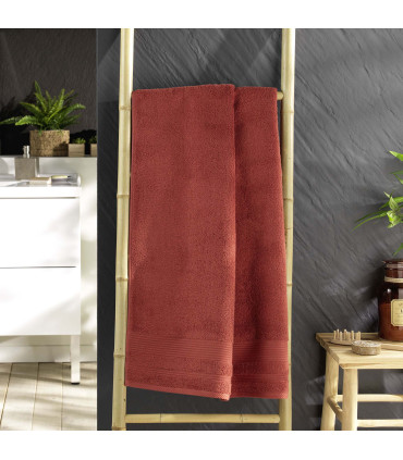Drap de Douche Uni Tendresse – 70x130 cm – 500 g/m² terracotta