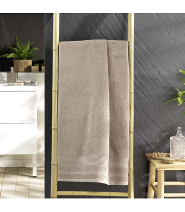 Drap de Douche Uni Tendresse – 70x130 cm – 500 g/m² taupe