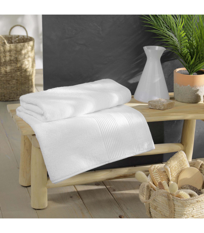 Drap de Bain 90x150 cm - Collection Tendresse - Éponge 500 g/m² blanc
