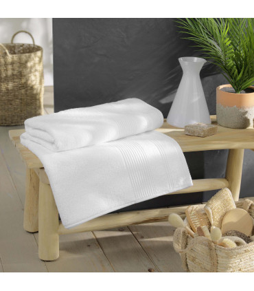 Drap de Bain 90x150 cm - Collection Tendresse - Éponge 500 g/m² blanc