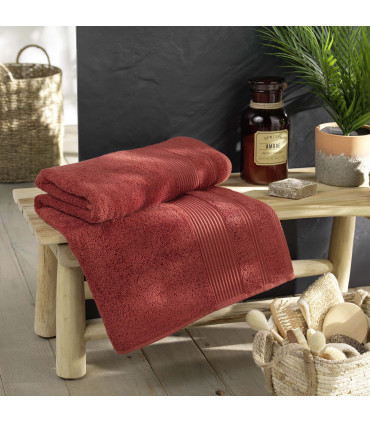Drap de Bain 90x150 cm - Collection Tendresse - Éponge 500 g/m²  terra cotta