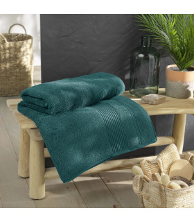 Drap de Bain 90x150 cm - Collection Tendresse - Éponge 500 g/m² émeraude