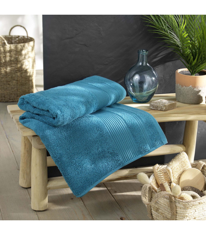 Drap de Bain 90x150 cm - Collection Tendresse - Éponge 500 g/m² turquoise