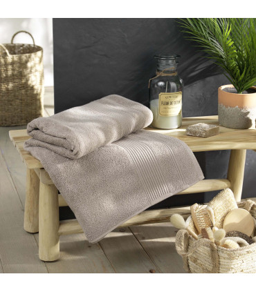 Drap de Bain 90x150 cm - Collection Tendresse - Éponge 500 g/m² taupe