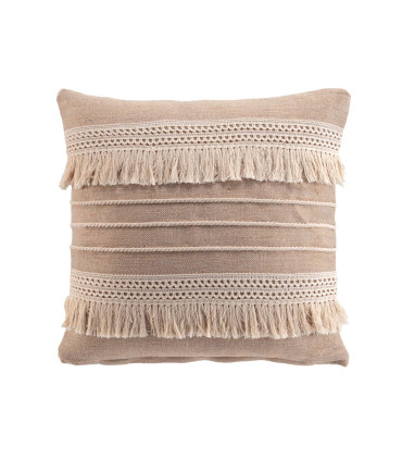 Coussin Déhoussable à Franges 45 x 45 cm – Coton/Polyester – Fantaisie "CIRRUS"