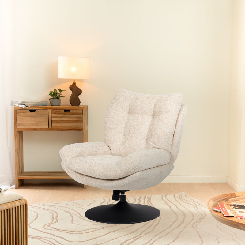 Fauteuil Magnum New – Beige – Piètement Black