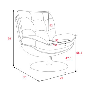 Fauteuil Magnum New – Beige – Piètement Black