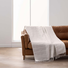 Plaid à franges Lilia – 220 x 240 cm – Coton naturel