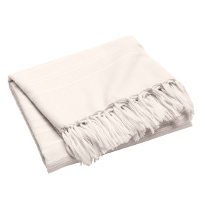Plaid à franges Lilia – 220 x 240 cm – Coton naturel