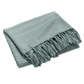 Plaid à franges Lilia – 220 x 240 cm – Coton sauge
