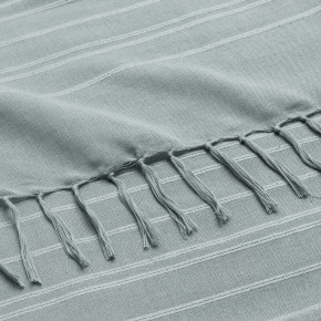Plaid à franges Lilia – 220 x 240 cm – Coton sauge