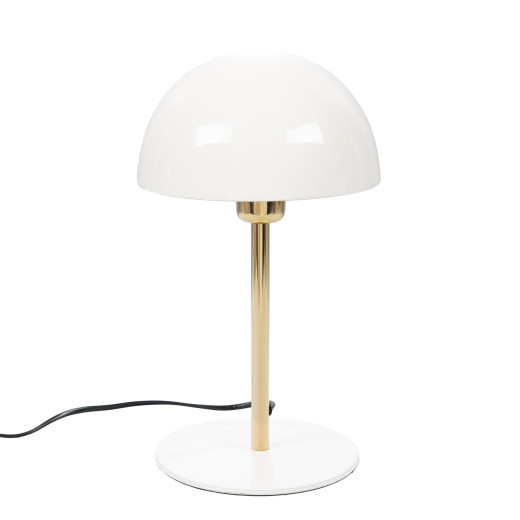Lampe à poser design tige dorée & abat-jour blanc