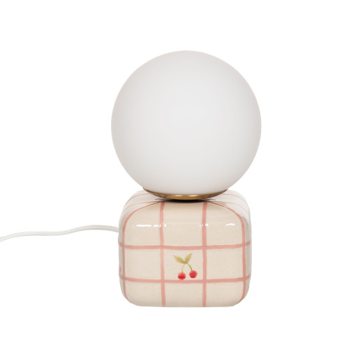 Lampe de chevet MAYA Cerise – Céramique & Verre – Coloris naturel et rose
