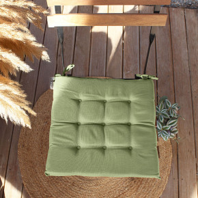 Galette de chaise outdoor unie déperlant et anti uv 40x40 cm vert olive