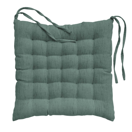 Assise matelassée NANDO – 38 x 38 cm – Effet lin tissé – Cèdre