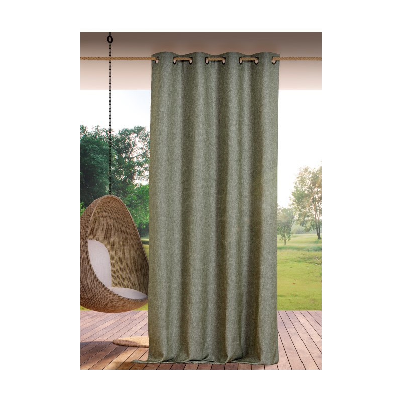 Rideau extérieur ROOFTOP 140 x 265 cm – Œillets anti-rouille – 100% polypropylène kaki