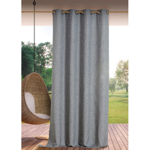 Rideau extérieur ROOFTOP 140 x 265 cm – Œillets anti-rouille – 100% polypropylène gris foncé