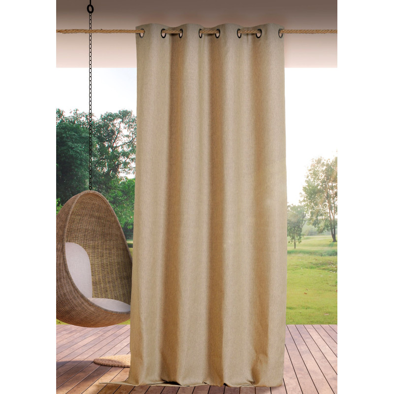 Rideau extérieur ROOFTOP 140 x 265 cm – Œillets anti-rouille – 100% polypropylène lin