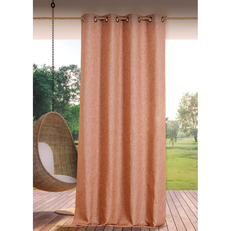Rideau extérieur ROOFTOP 140 x 265 cm – Œillets anti-rouille – 100% polypropylène terracotta