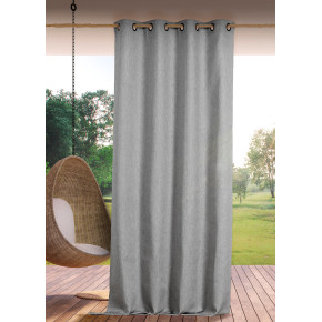Rideau extérieur ROOFTOP 140 x 265 cm – Œillets anti-rouille – 100% polypropylène gris clair