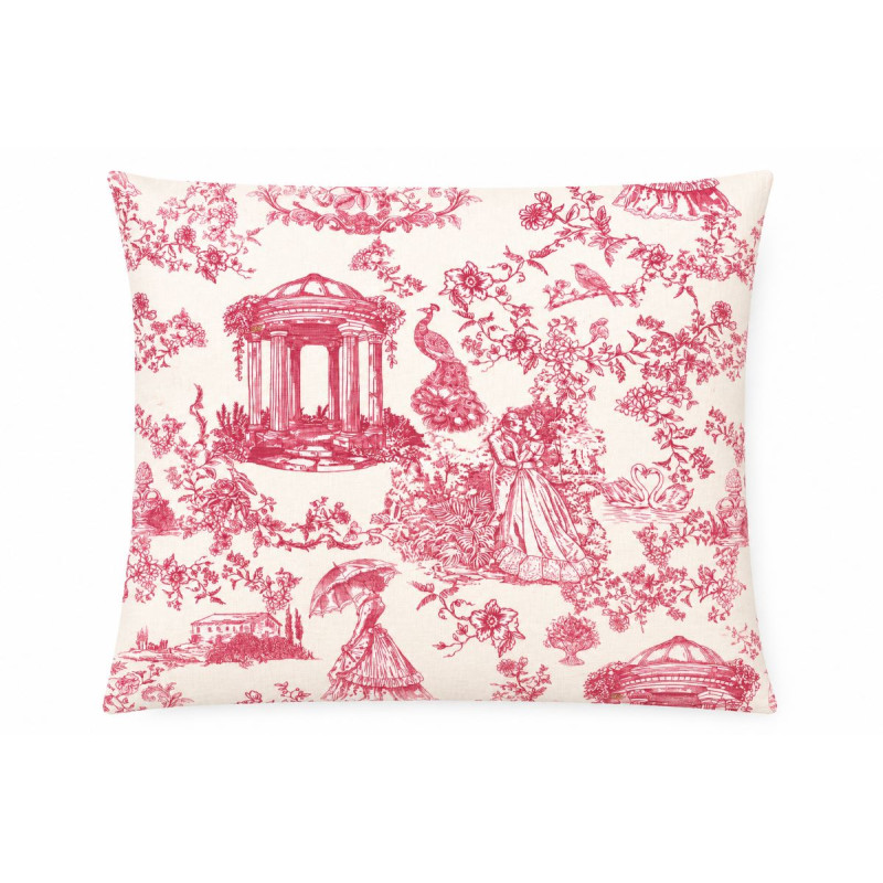 Coussin Héritage – 100% coton rose bordeaux