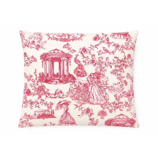 Coussin Héritage – 100% coton rose bordeaux