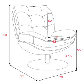 Fauteuil Magnum - Moutarde – Piètement Black