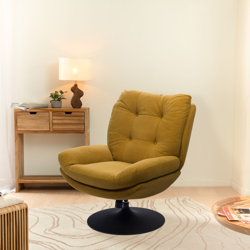 Fauteuil Magnum - Moutarde – Piètement Black