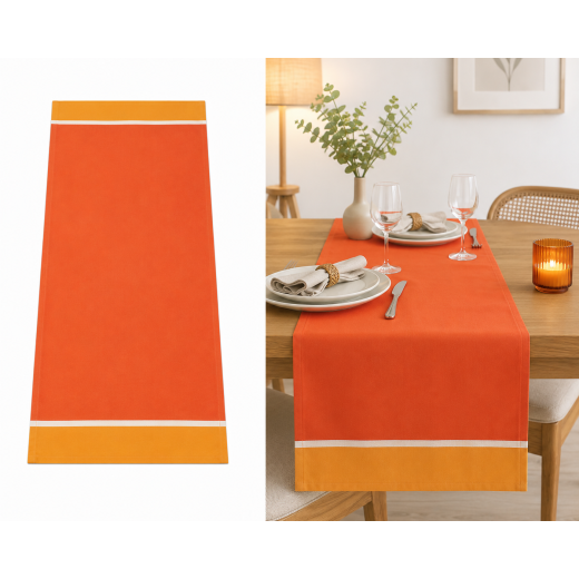 Chemin de table  provençal ocre et rouille