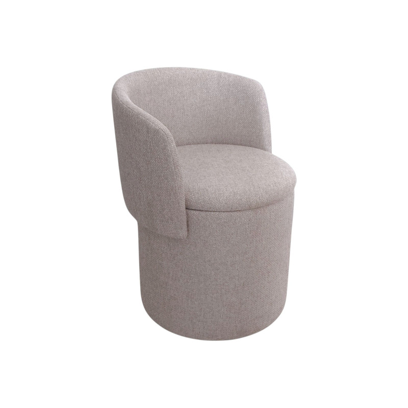 Pouf fauteuil en tissu taupe l49 cm eclipse